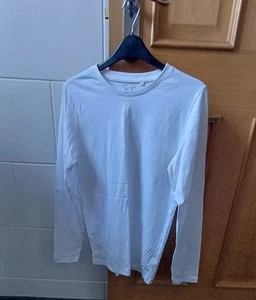 2 Pack X 100% Cotton Long Sleeve T shirts White Girls AGE 12 - Women's 8 - Picture 1 of 3