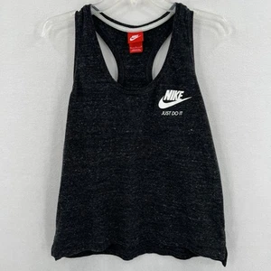 Nike Sportswear Womens Tank Top Size M Gray White Sleeveless Just Do It 726065 - Picture 1 of 8