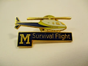 University of Michigan U of M Hospital Survival Flight Lapel Pin Helicopter - Picture 1 of 2