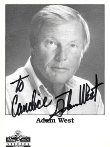 ADAM WEST signed DISNEY MGM STUDIOS THEME PARK  7x5 dedicated with COA BATMAN - Picture 1 of 4