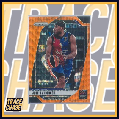 Baloncesto Panini Prizm Euroliga 2024-25 Justin Anderson Orange Wave 25/60 Foto 1 de 3