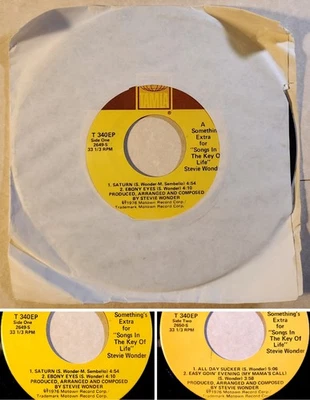 Stevie Wonder  A Extra" Songs In The Key Of Life" Tamia Records T 340EP 7" - Image 1 of 4