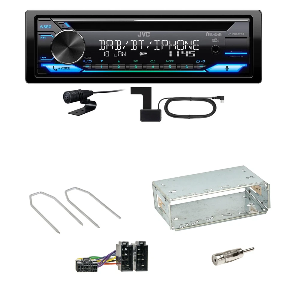 JVC KD-DB922BT Bluetooth DAB Einbauset für Renault Megane 2 Clio 3 Modus - Bild 1 von 1