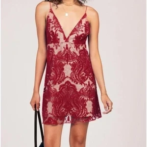Mini Vestido Free People Night Shimmers Rojo Frambuesa Talla 2 Nuevo Con Etiquetas Nuevo - Imagen 1 de 13