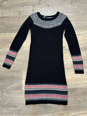 Vestido Suéter Negro ATHLETA Mujer Fair Isle Tejido Talla XXS Nieve Esquí Vacaciones Foto 1 de 4