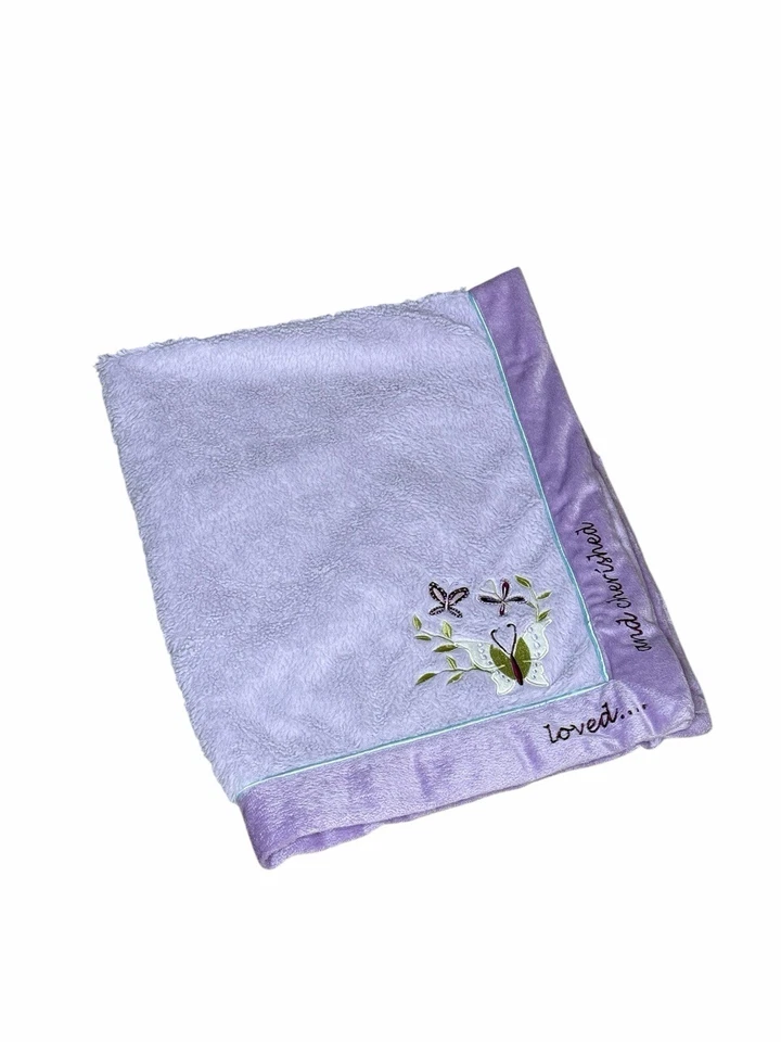 Koala Baby Loved... and Cherished Butterfly Purple Lavender Blanket Babies R Us - Image 1 of 4