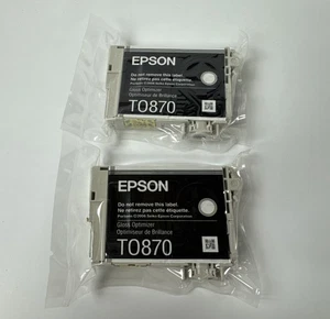 Qty. 2 EPSON TO870 Black Gloss Optimizer for Epson Photo R1900 printer - Picture 1 of 4