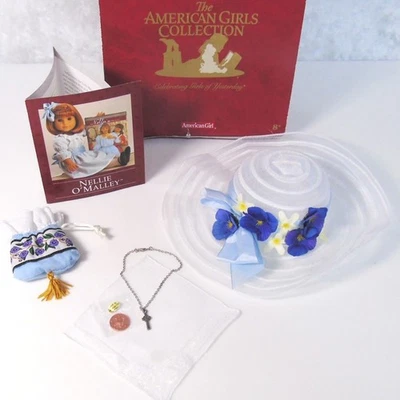 American Girl Nellie Meet Accessories Hat Necklace Purse Handkerchief Penny Box - Image 1 of 4