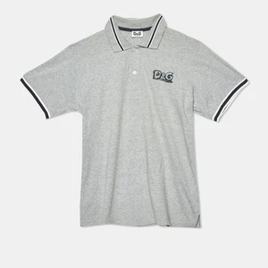 D&G Kids Grey Logo Embroidered Cotton Polo T-Shirt 14 Yrs - Picture 1 of 6