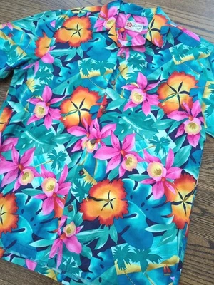 Рубашка на пуговицах Hilo Hattie размер L цветочная гавайская с цветочным узором Aloha Beach Resort - Изображение 1 из 4
