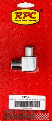 Racing Power R4530 90 Degree Alum Fitting 5/8 x 1/2 Chrome - Image 1 of 3