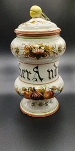 VTG Italian Pottery Apothecary  Urn Style Lidded Pedestal Jar 8.5in - Picture 1 of 15