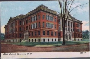 High School, Syracuse, N.Y., Color Photo Post Card, ca 1910-15 - Picture 1 of 2