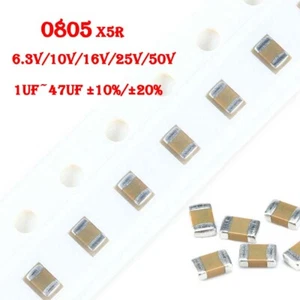 0805 X5R SMD/SMT Ceramic Capacitors 6.3V/10V/16V/25V/50V 1uF~47uF ±10%/±20% - Picture 1 of 3