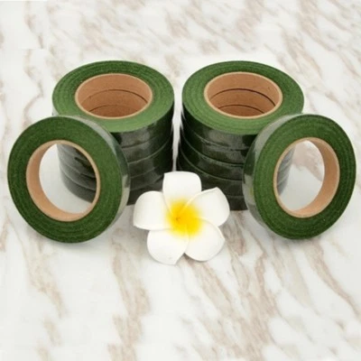 1Bundle X 12 Rolls Dark Green Floral Stem Wrap Florist Tape - image 1 of 4
