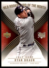 2007 Upper Deck MLB Rookie Card of the Month Ryan Braun Rookie Milwaukee Brewers