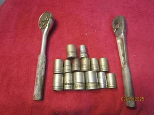 Lot of 2 Vintage 1/2" Ratchets Penens Bonney + Sockets Proto Plumb - Picture 1 of 7