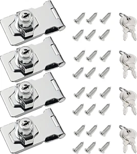 I-EASYDWW, gleichschließend Hasp Schlösser, 2,5 Zoll, Drehknopf gleichschließend Verriegelung Hasp, Schrank Lo - Bild 1 von 12