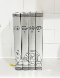 Encyclopedias How Things Work Book Set Hardcover Illustrations Schematics 1-4 - Picture 1 of 24