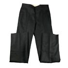 Pantalon Savile Row vintage homme 32 noir 100 % laine pure inachevée léger neuf avec étiquettes