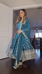 Indisch Abendkleid Pakistaner Hochzeit Salwar Kameez Ready To Wear Anzug Party - Bild 1 von 7