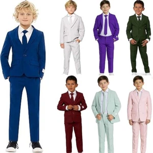Boy's Suits 3 Pieces for Youth Boys Wedding Evening Party Formal Slim Fit Suits - Picture 1 of 27