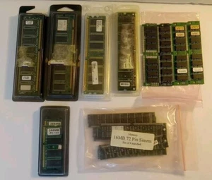 Lot Of (18) CPU RAM (16MB 72-Pin) (PC-133 256MB) (PC100 128MB) (PC2100 256MB) - Picture 1 of 17