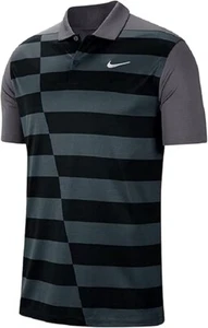 New Mens Small Nike Dri-Fit Graphic Hacked Golf Polo Gray And Black CK5921-021 - Picture 1 of 4