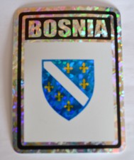 Bosnia Country Flag Bumper Sticker Decal Reflective Metallic