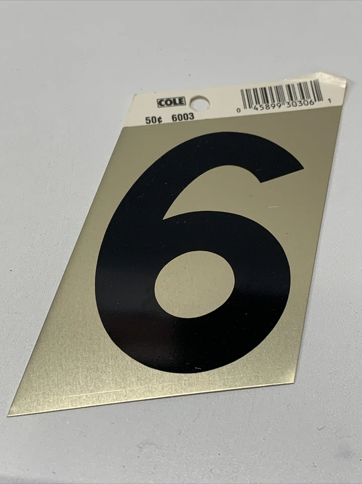 The Hillman Group 840564 3-inch Aluminum Angle-cut Number 6