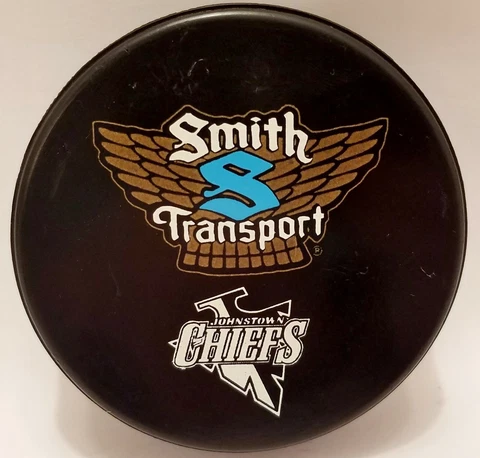 2004'05 JOHNSTOWN CHIEFS Smith Transport ECHL HOCKEY PUCK AD BACK Cover