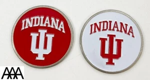 2 INDIANA HOOSIERS Ballmarkers Ball Marker Mark fit divot tool hatclip - Picture 1 of 2
