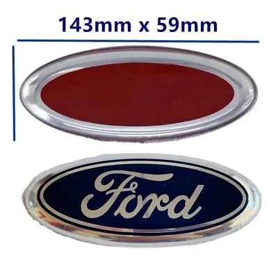 Stemma Logo Concavo per FORD mm 143 x 59 emblema fregio badge cover in lega