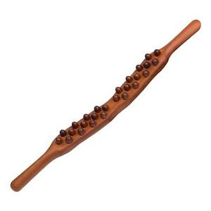 Wooden Massager Stick Manual Handheld 26 Beads Point Gua Sha Stick Body Massager