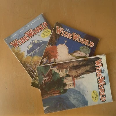 3 x Vintage THE WIDE WORLD Magazine For Men May 1950, July 1951, March 1953 - Image 1 of 4