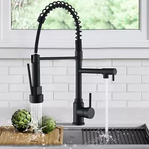 Grifo Cocina Negro Extensible Grifo Cocina con Ducha 360° Mezclador - Imagen 1 de 14