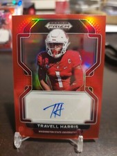 2023 Prizm Draft Picks Travell Harris Red Prizm Auto 158/199 SSP And Base Auto 