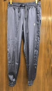 Nike Air Satin Track Pants Womens Small Blue/ gray Sheen Jogger Tapered - Picture 1 of 6