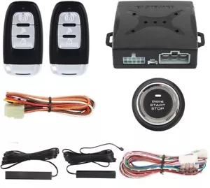 Keyless Entry Engine Start Alarm System Push Button Remote Control Kits Car PKE - Picture 1 of 4