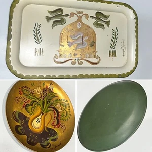 Georges Briard handbemalte Tole Tabletts (2er Set) - Bild 1 von 14