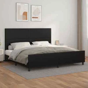 Bettgestell mit Kopfteil Schwarz 200x200 cm Kunstleder - Bild 1 von 11