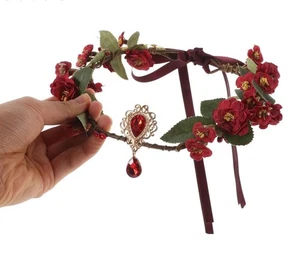 Fairy Flower Crown Elf Floral Headpiece Forest Headband Elven With Elf Ears - Picture 1 of 8