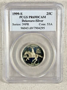 1999-S Delaware State 25C Quarter PCGS PR69DCAM #2P38 - Picture 1 of 2