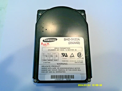 Vintage 1994 Samsung SHD-3122A (250MB) IDE/AT HDD  ***TESTED IN GREAT COND.*** - Image 1 of 3