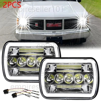 Pair 7x6" Led Headlights Hi/Lo Beam fit Chevy C1500 C2500 C3500 1990-1999 Truck - Image 1 of 4