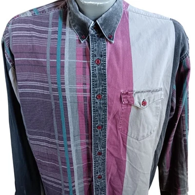 Vintage Men's Western Shirt Large Wrangler Button Down X-Long Tails 16.5-36 90's - Image 1 of 4