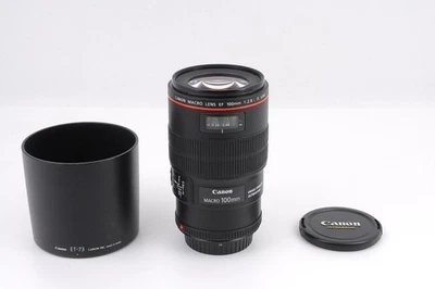 Canon EF 100mm f/2.8L MACRO IS USM Lens + Hood [Excellent+] from Japan #L4056 - Image 1 of 4