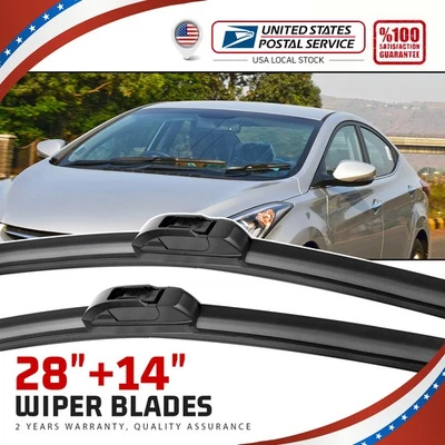 OEM Quality Windshield 28"&14" Wiper Blades U/J-HOOK For Kia Forte5 2014-2018 - Изображение 1 из 4