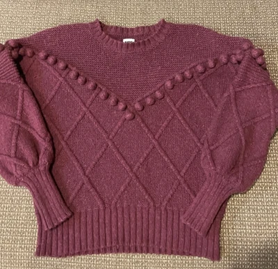 Suéter Pullover Tejido Mixto Texturizado Kaaya $245 NSF Para Mujer en Púrpura Talla Pequeña Foto 1 de 4