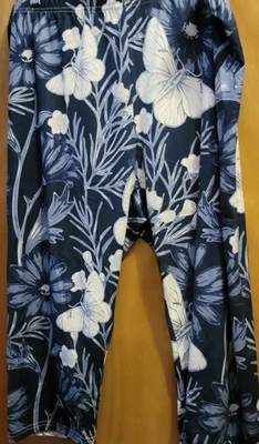 Capri, Blues & Cream, tropical print w/butterflies Womens Plus 4x - Image 1 of 4